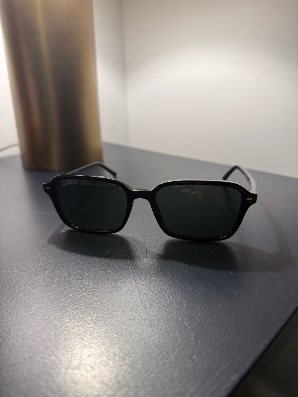 Ray-Ban Black Frame with Dark Green Lenses Men's Sunglasses - Classic Square